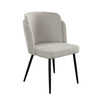 Grace Set of (2) Dining Chairs in Cream Polyester Fabric w/ Black Powder Coat Legs / GRACEDCCM2PK