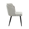 Grace Set of (2) Dining Chairs in Cream Polyester Fabric w/ Black Powder Coat Legs / GRACEDCCM2PK