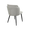 Grace Set of (2) Dining Chairs in Cream Polyester Fabric w/ Black Powder Coat Legs / GRACEDCCM2PK