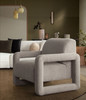 Kona Open Arm Accent Chair in Mink Polyester Fabric / KONACHMK