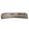 Lena 3PC Sectional in Fawn Faux Alpaca Fabric / LENA3PCSECTFA