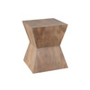 Nara Sculptured Pedestal End Table in Caramel/Walnut Finish / NARAETCR