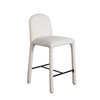 Roan Counter Height Chair in Ivory Polyester Fabric w/ Black Metal Supports / ROANSTIV