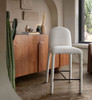 Roan Counter Height Chair in Ivory Polyester Fabric w/ Black Metal Supports / ROANSTIV