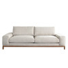 Fallon Sofa in Light Barley Polyester Fabric with Wood Trim & Leg / FALLONSOBA
