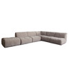 Leigh 5PC Armless Sectional in Dove Nature Polyester Fabric / LEIGH1SC4AC