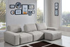 Jazz Modular 3-Seater Chaise Sectional with Adjustable Backrests in Light Brown Fabric / JAZZ2AC1CA2ARLB