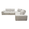 Jazz Modular 5-Seater Corner Sectional with Adjustable Backrests in Light Brown Fabric / JAZZ4AC1SC2ARLB