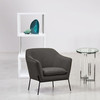 Status Accent Chair in Grey Fabric with Metal Leg / STATUSCHGR
