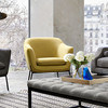 Status Accent Chair in Yellow Fabric with Metal Leg / STATUSCHYL