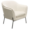 Status Accent Chair in Cream Fabric with Black Powder Coated Metal Leg / STATUSCHCR