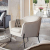 Status Accent Chair in Cream Fabric with Black Powder Coated Metal Leg / STATUSCHCR