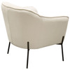 Status Accent Chair in Cream Fabric with Black Powder Coated Metal Leg / STATUSCHCR