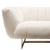 Venus Cream Fabric Sofa w/ Contrasting Pillows & Gold Finished Metal Base / VENUSSOCM
