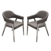 Adele Set of Two Dining/Accent Chairs in Grey Leatherette w/ Brushed Stainless Steel Leg / ADELEDCGR2PK