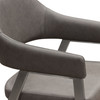 Adele Set of Two Dining/Accent Chairs in Grey Leatherette w/ Brushed Stainless Steel Leg / ADELEDCGR2PK