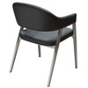 Adele Set of Two Dining/Accent Chairs in Black Leatherette w/ Brushed Stainless Steel Leg / ADELEDCBL2PK