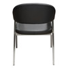 Adele Set of Two Dining/Accent Chairs in Black Leatherette w/ Brushed Stainless Steel Leg / ADELEDCBL2PK