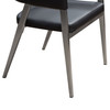 Adele Set of Two Dining/Accent Chairs in Black Leatherette w/ Brushed Stainless Steel Leg / ADELEDCBL2PK