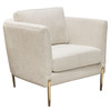 Lane Chair in Light Cream Fabric with Gold Metal Legs / LANECHCM