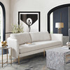 Lane Sofa in Light Cream Fabric with Gold Metal Legs / LANESOCM