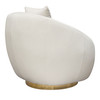 Celine Swivel Accent Chair in Light Cream Velvet w/ Brushed Gold Accent Band / CELINECHCM