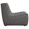 Marshall Scooped Seat Armless Chair in Grey Fabric / MARSHALLACGR