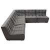Marshall 5PC Corner Modular Sectional w/ Scooped Seat in Grey Fabric / MARSHALL5PCGR