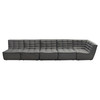 Marshall 5PC Corner Modular Sectional w/ Scooped Seat in Grey Fabric / MARSHALL5PCGR