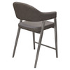 Adele Set of Two Counter Height Chairs in Grey Leatherette w/ Brushed Stainless Steel Leg / ADELESTGR2PK