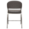 Adele Set of Two Counter Height Chairs in Grey Leatherette w/ Brushed Stainless Steel Leg / ADELESTGR2PK