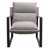 Miller Sling Accent Chair in Grey Fabric w/ Black Powder Coated Metal Frame / MILLERCHGR