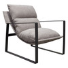 Miller Sling Accent Chair in Grey Fabric w/ Black Powder Coated Metal Frame / MILLERCHGR