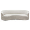 Raven Sofa in Light Cream Fabric w/ Brushed Silver Accent Trim / RAVENSOCM