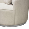 Raven Sofa in Light Cream Fabric w/ Brushed Silver Accent Trim / RAVENSOCM