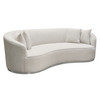 Raven Sofa in Light Cream Fabric w/ Brushed Silver Accent Trim / RAVENSOCM