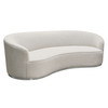 Raven Sofa in Light Cream Fabric w/ Brushed Silver Accent Trim / RAVENSOCM