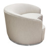 Raven Sofa in Light Cream Fabric w/ Brushed Silver Accent Trim / RAVENSOCM
