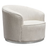 Raven Chair in Light Cream Fabric w/ Brushed Silver Accent Trim / RAVENCHCM