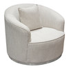 Raven Chair in Light Cream Fabric w/ Brushed Silver Accent Trim / RAVENCHCM
