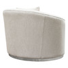 Raven Chair in Light Cream Fabric w/ Brushed Silver Accent Trim / RAVENCHCM