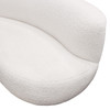 Simone Curved Sofa in White Faux Sheepskin Fabric / SIMONESOWH