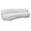 Simone Curved Sofa in White Faux Sheepskin Fabric / SIMONESOWH