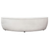 Simone Curved Sofa in White Faux Sheepskin Fabric / SIMONESOWH