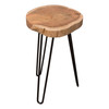 Joss Natural Acacia One of a Kind Live Edge Accent Table w/ Black Hairpin Legs / JOSSETNA