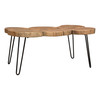 Joss Natural Acacia One of a Kind Live Edge Rectangle Cocktail Table w/ Black Hairpin Legs / JOSSRCTNA