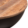 Salem Round Drum Storage Cocktail Table w/ Natural Mango Wood Top & Metal Base / SALEMCTNABL