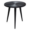 Vortex Round End Table in Solid Mango Wood Top in Black Finish & Iron Legs / VORTEXETBL