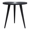 Vortex Round End Table in Solid Mango Wood Top in Black Finish & Iron Legs / VORTEXETBL