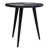 Vortex Round End Table in Solid Mango Wood Top in Black Finish & Iron Legs / VORTEXETBL